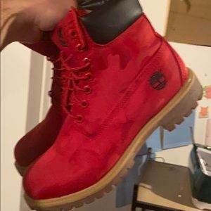Timberland red camo boots!